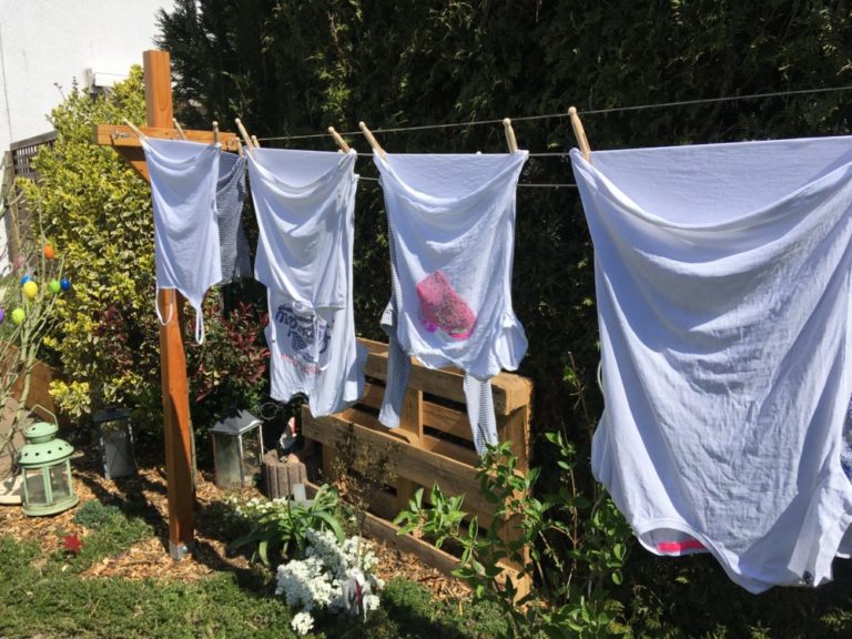 DIY Wäscheleine selbst bauen - auch für kleinere Gärten